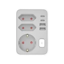 Technik Power Strip 3 Way 2 x USB-C 2 x USB-A Switch