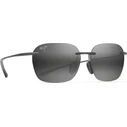 Maui Jim Komohana Unisex Γυαλιά Ηλίου 55/18/145 Γκρι Ματ Μεταλλικός Σκελετός με Μαύρους Polarized Φακούς (446-11M)