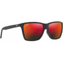Maui Jim Cruzem Ανδρικά Γυαλιά Ηλίου Μαύρος Κοκκάλινος Σκελετός Κόκκινος Καθρέφτης Φακός RM864-02A