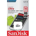 SanDisk Ultra microSDHC Memory Card 16GB Class 10 UHS-I 80MB/s