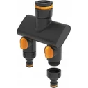Fiskars Double Comfort On/Off Splitter - Double Tap Connector with On/Off Valves