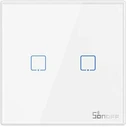 SONOFF Διακόπτης Τοίχου RF-T2EU2C Διπλός Εξωτερικός Φωτιζόμενος Λευκός 433MHz