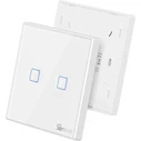 SONOFF Διακόπτης Τοίχου RF-T2EU2C Διπλός Εξωτερικός Φωτιζόμενος Λευκός 433MHz