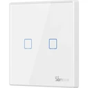 SONOFF Διακόπτης Τοίχου RF-T2EU2C Διπλός Εξωτερικός Φωτιζόμενος Λευκός 433MHz