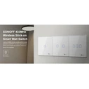 SONOFF Διακόπτης Τοίχου RF-T2EU2C Διπλός Εξωτερικός Φωτιζόμενος Λευκός 433MHz