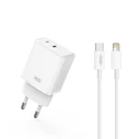 XO Universal Charger with 2 Outputs and Detachable Lightning Cable 20W White