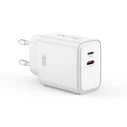 XO Universal Charger with 2 Outputs and Detachable Lightning Cable 20W White