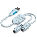 Vention USB2.0 to Dual PS/2 Adapter Cable 0.3M Blue (VAS-C03-S) (VENVAS-C03-S)