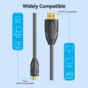 Vention HDMI Cables Micro HDMI to HDMI Cable 2m Black VAA-D03-B200