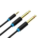 VENTION Καλώδιο Ήχου 3.5mm Αρσενικό σε 2x6.5mm Αρσενικό 0.5m Μαύρο BACBD