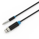 Audio Cable Vention 6.5mm Male to XLR Female 15M Black BBEBN