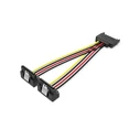VENTION SATA 15-Pin Male to 2x 15-Pin 90 Degree Female Power Splitter Cable 0.15m Black