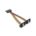 VENTION SATA 15-Pin Male to 2x 15-Pin 90 Degree Female Power Splitter Cable 0.15m Black