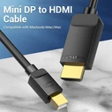 Vention HABBI Καλώδιο mini DisplayPort (male) σε HDMI (male) 3m Μαύρο