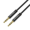 Audio Cable Vention 3.5mm Male to Male Fabric Braided 1.5m Black Metal Type BAGBG