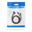 Vention Audio Cable RCA to RCA 1.5m Black Metal Type