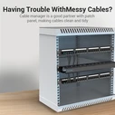 Vention 1U Cable Manager Black (KHAB0) (VENKHAB0)