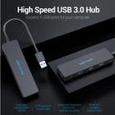VENTION HUB USB 3.0 4 Θυρών Black CHKBB 0.15m