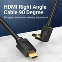 Vention HDMI Right Angle Cable 90° 1M Black (AARBF) (VENAARBF)