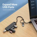 Vention Hub 4 Θυρών USB 3.0 με σύνδεση USB-C CHTBB
