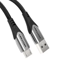 USB Cable VENTION Cotton Braided USB 2.0 A Male to Micro-B Male 3A Cable 1.5M Gray Aluminum Alloy Type