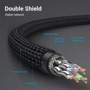 VENTION Ethernet Cable Cat 8 SFTP Cotton Braided 0.5m Black