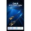 VENTION Ethernet Patch Cable Cat 8 SFTP Cotton Braided 1M Black