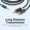 Audio Cable Vention 3.5mm Male to 2RCA Male 3m Black BCLBI