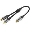 Vention USB C to 2RCA Female Audio Cable 1.5M Gray Aluminum Alloy Type BGVHG