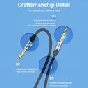 VENTION Audio Cable 6.5mm Male to Male 0.5m Gray Aluminum Alloy Type BASHD
