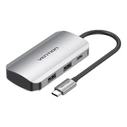 Vention USB Hub Type C to USB 3.0 x4 PD 100W TNBHB Gray