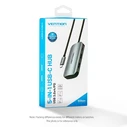 Vention USB Hub Type C to USB 3.0 x4 PD 100W TNBHB Gray