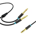 Vention Καλώδιο Ήχου 6 5mm Male to 2 6 5mm Male 2m Black BATBH
