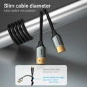 Vention Ultra Thin HDMI Male to Male Cable 3M Gray Aluminum Alloy Type (ALEHI) (VENALEHI)