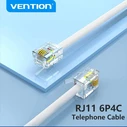 Telephone Cable VENTION Flat 4-Core RJ11 6P4C 20 m White