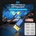 Vention Cotton Braided 8K Mini DisplayPort to DisplayPort Cable 1.5M Blue Aluminum Alloy Type (HCFLG) (VENHCFLG)