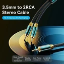 VENTION Καλώδιο Ήχου Cotton Braided 3.5mm αρσενικό → 2x RCA αρσενικά Πράσινο 1m (BCSGF)