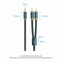 Audio Cable VENTION 3 5mm to 2 RCA 5m Cotton Braided Green Copper Type BCSGJ