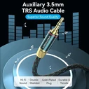 VENTION Audio Cable 3.5mm TRS Male to Male 0.5m Cotton Braided Green Copper Type