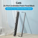 VENTION Patch Panel 24-Port Cat6 Unshielded Μαύρο (KGCB0)