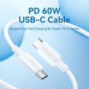 USB Cable VENTION USB 2.0 Type C Male to Type C Male 3A Cable 1M White PVC TRCWF