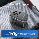 VENTION Ταξιδιωτικός Αντάπτορας Ρεύματος 3 Θυρών USB C A A Μαύρος FJEB0