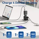 VENTION Ταξιδιωτικός Αντάπτορας Ρεύματος 3 Θυρών USB C A A Μαύρος FJEB0