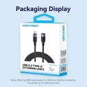 Vention Καλώδιο Επέκτασης USB C Male to C Female 10Gbps 1m Μαύρο