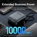 Vention 10000mAh Mini Power Bank (USB-C + USB-C/Lightning) with Built-in USB-C and Lightning Cables 35W Beige (FHFN0) (VENFHFN0)