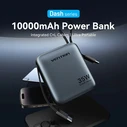 Vention 10000mAh Mini Power Bank (USB-C + USB-C/Lightning) with Built-in USB-C and Lightning Cables 35W Beige (FHFN0) (VENFHFN0)