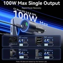 Vention Φορτιστής Αυτοκινήτου Three Port USB C C A 100W 30W 18W FFQB0 Black