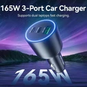 Vention Φορτιστής Αυτοκινήτου Three-Port USB C C A 100W 65W 36W Black ABS FFPB0