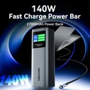 Vention 27000mAh Power Bank (USB-C + USB-C/USB-C/USB-A) 140W Gray LED Display Type (FKEH0) (VENFKEH0)