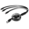 VENTION Charging Cable 3 in 1 USB 2.0 Type A to USB C Lightning Retractable 1.1 m Pink TRJPBE